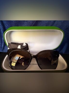 kate spade Black Oversized Round Women's Sunglasses